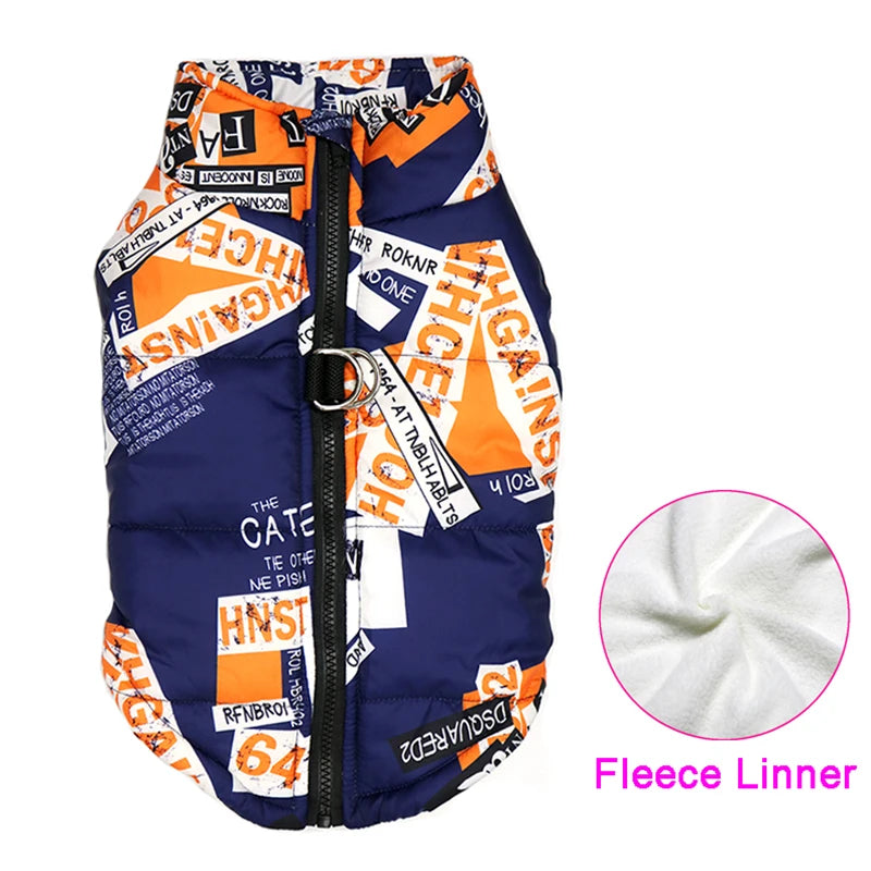 Chaleco acolchado impermeable con cremallera para perros pequeños, medianos y grandes (Pug, Chihuahua, Bulldog Francés).