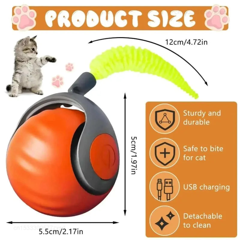 Pelota interactiva para gatos Xiaomi, automática, con cola pequeña y giratoria. Recargable por USB. Juguete portátil para estimular y entrenar a tu mascota.