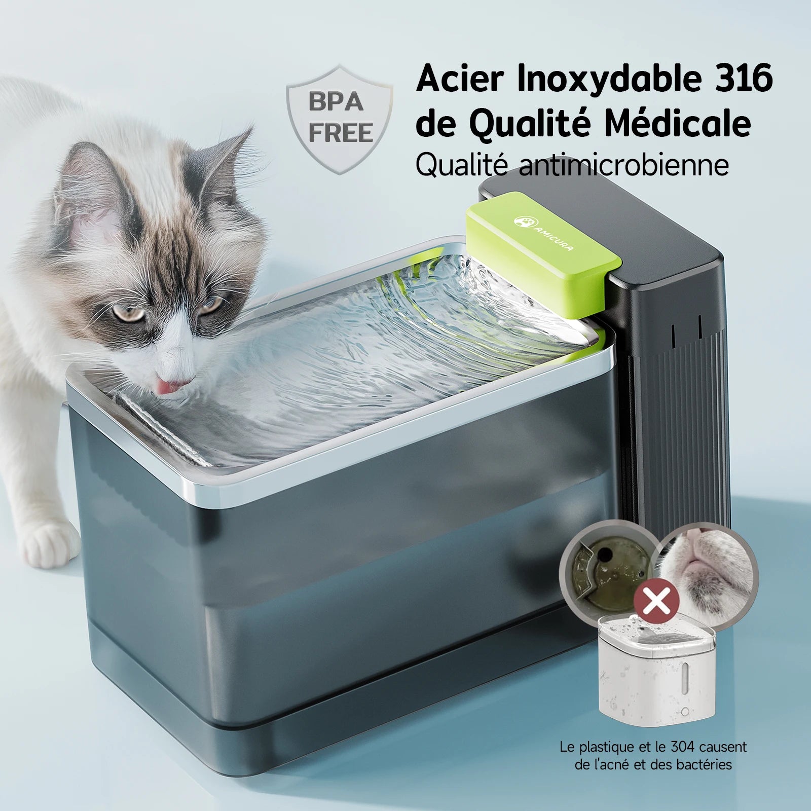 Fuente de agua de 3,3 litros de capacidad