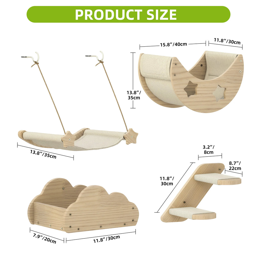 Juego de 6 piezas de pared para gato