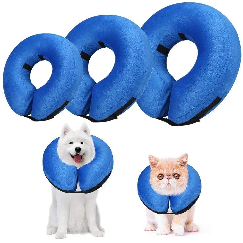 Cono postoperatorio para perros, collar protector inflable para recuperación de mascotas, cono suave para perros pequeños, medianos o grandes, y gatos.