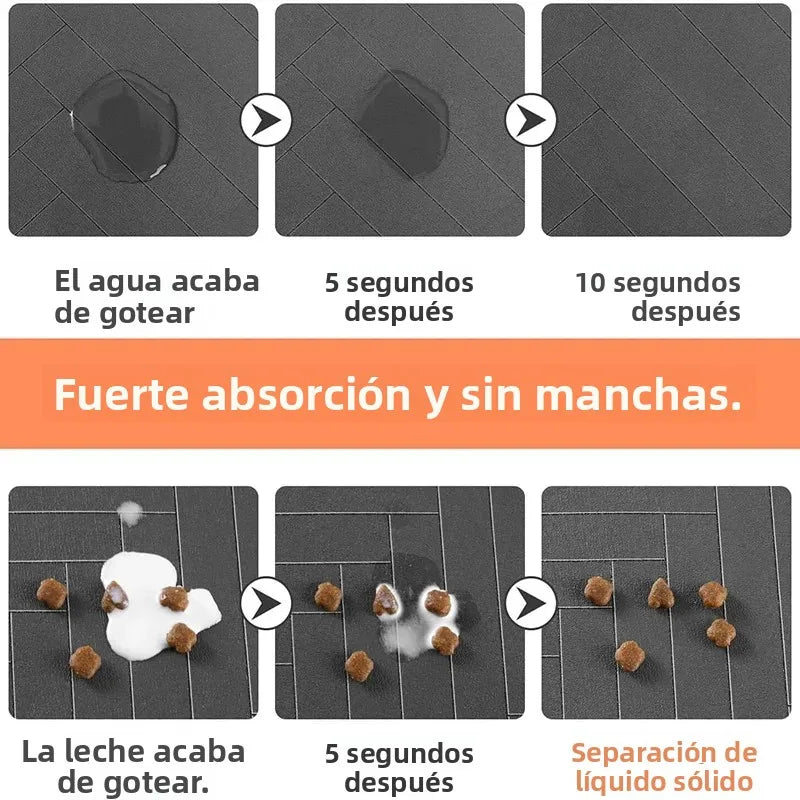 Mantel individual para mascotas, tapete para comedero/bebedero de perros y gatos, tapete de secado rápido, impermeable, almohadilla para comedero/bebedero de mascotas.