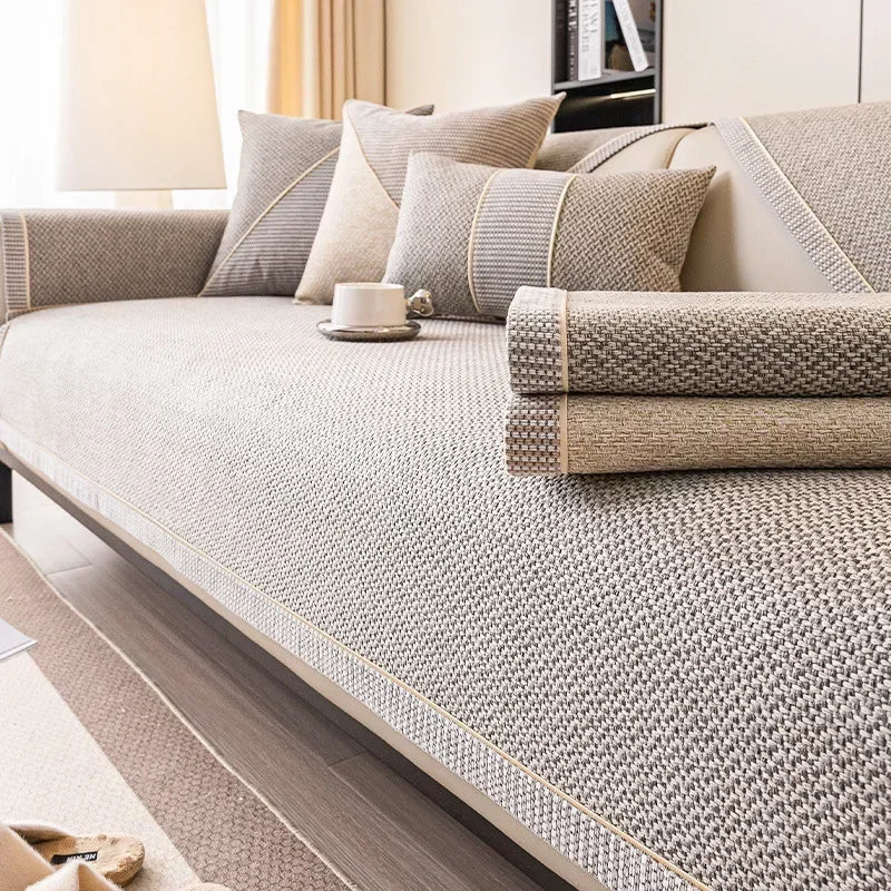 Funda de sofá de chenilla Universal Four Seasons, antiarañazos para mascotas