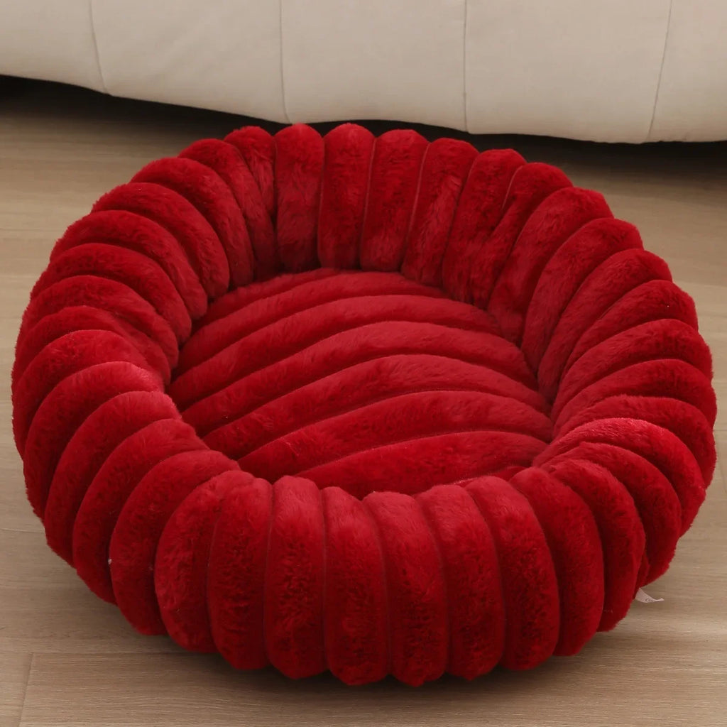 Cama redonda para mascotas de 40-70 cm, súper suave, tipo cama para gatos, casita de felpa larga para perros medianos, ideal para dormir en invierno.