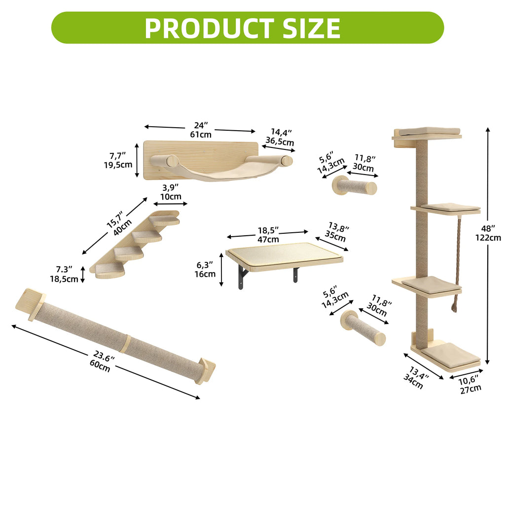 Juego de escalada de pared de 7 piezas