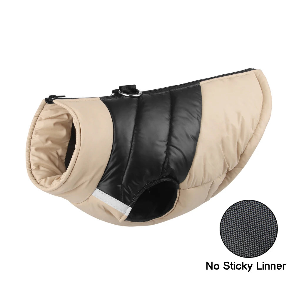 Chaleco acolchado impermeable con cremallera para perros pequeños, medianos y grandes (Pug, Chihuahua, Bulldog Francés).