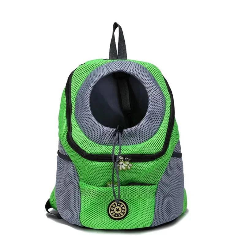 Nueva mochila de viaje portátil de doble hombro, transportín para perros, bolsa frontal de malla para mascotas
