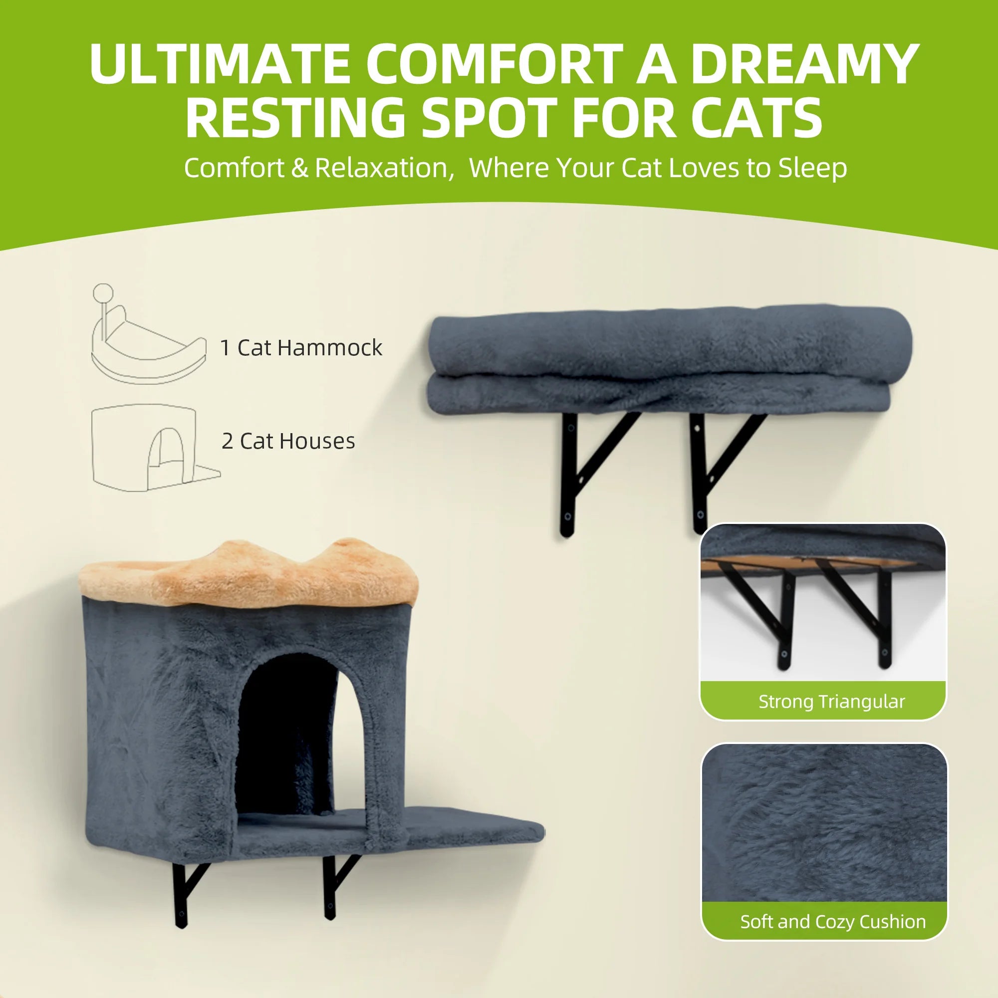 Juego de escalada de pared para gatos, de 7 piezas