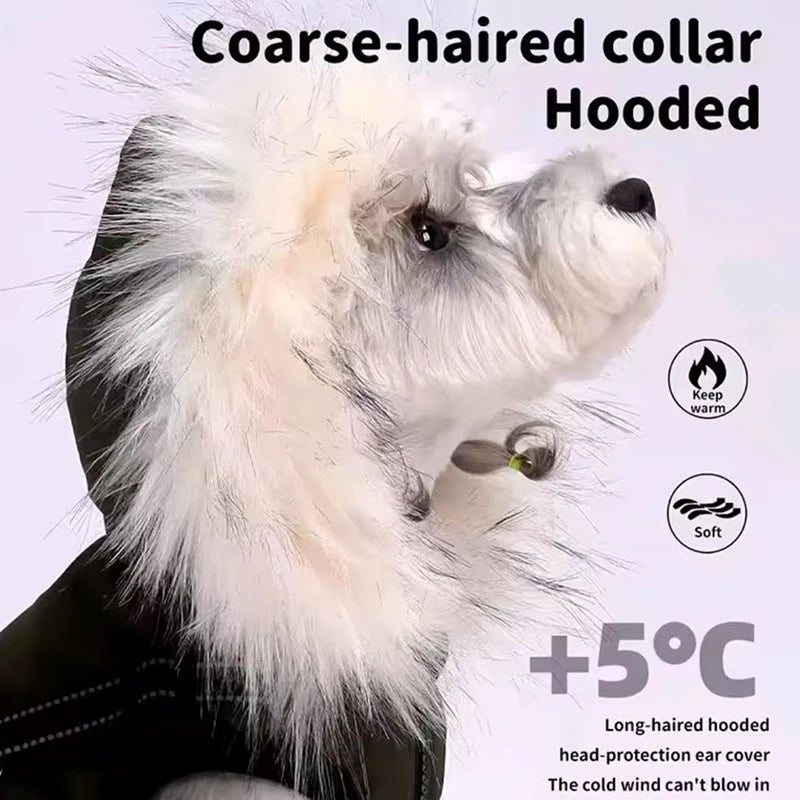 Abrigo de invierno cálido para mascotas, chaqueta con capucha de forro polar para cachorros
