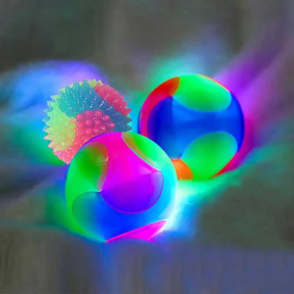 Pelota luminosa para mascotas con luces LED, forma de cachorro, elástica, intermitente, de colores, de TPR, juguete interactivo para gatos y perros pequeños.