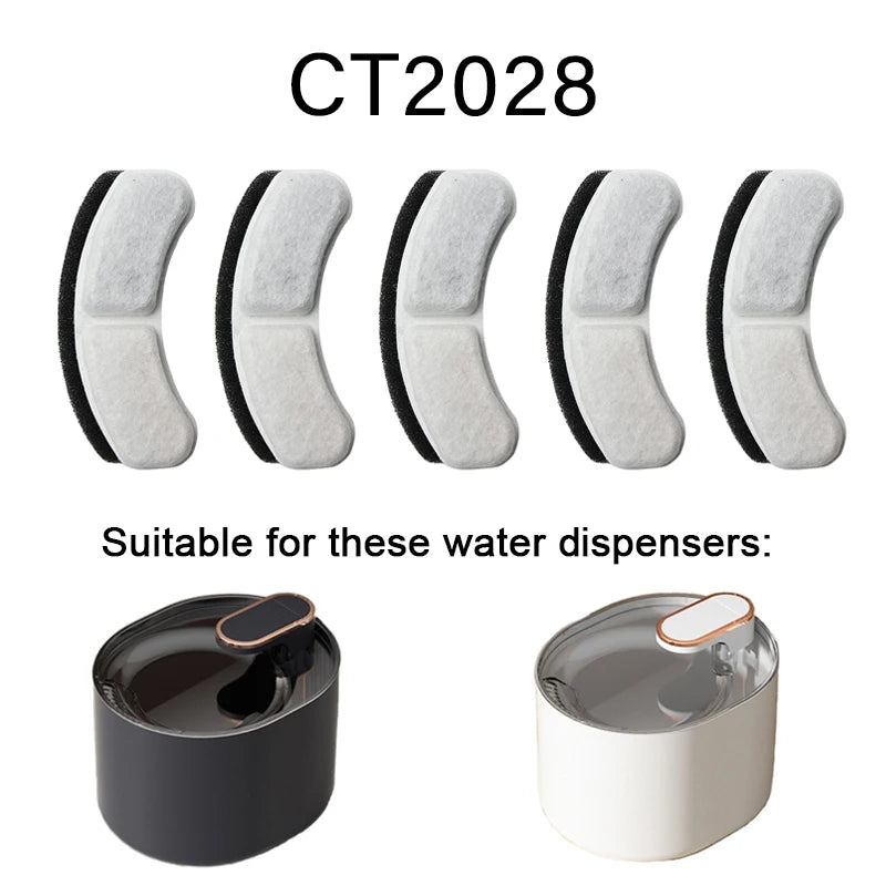 Filtro de repuesto para bebedero de mascotas con carbón activado, apto para dispensadores de agua para perros y gatos. Elemento filtrante y accesorios.