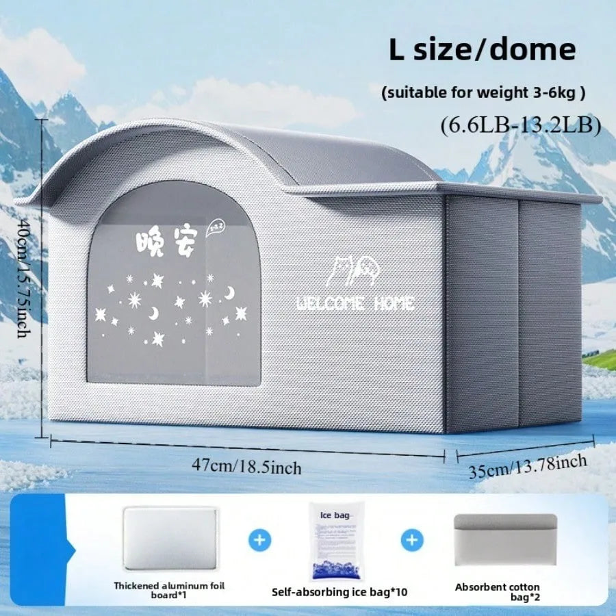 Casa con aire acondicionado para gatos, herramienta de refrigeración para gatos en verano, nido, casa de hielo para perros, casa de hielo para mascotas para gatos de todas las estaciones