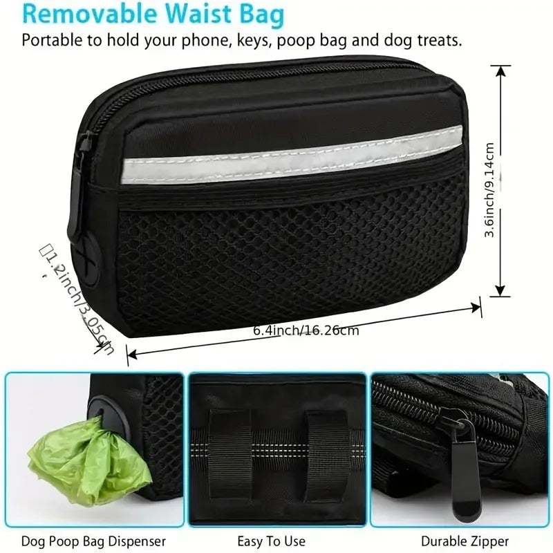 Correa ajustable para perros, manos libres, con asas dobles y elásticos