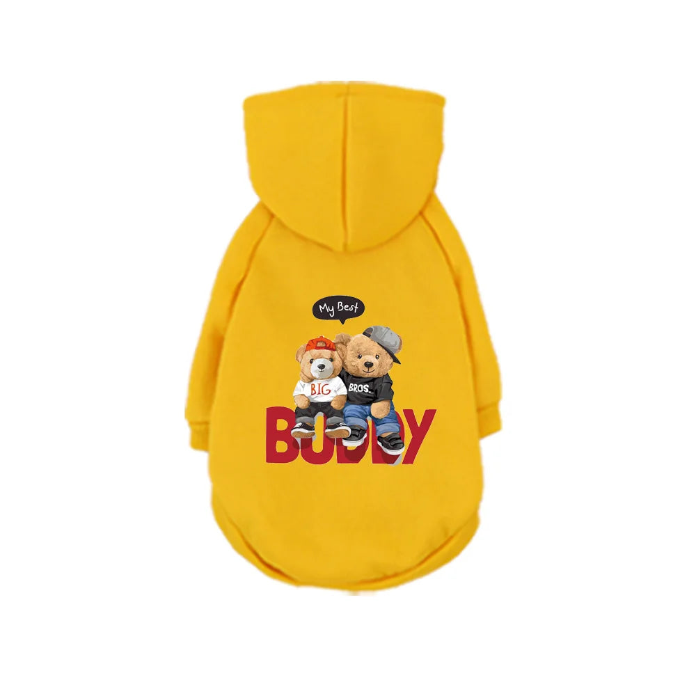 Sudadera con capucha para mascotas (gatos y perros). Diseño exclusivo estampado para pomerania y maltés.