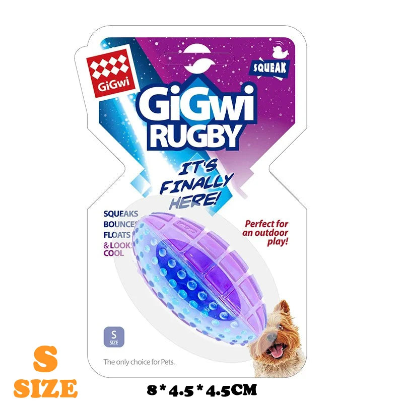 Pelota interactiva para perros Gigwi Pet Toys, serie G-Ball, con sonido, 6,35 cm (2,5"), para perros pequeños y medianos, rebota y viene en colores surtidos.