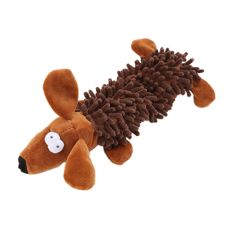 Pet Dog Plush Toy Fun Animal Shapes Striped Plush Clean Teeth Puppy Chew Toy Chihuahua Yorkshire Bichon Squeaky Toy Pet Supplies