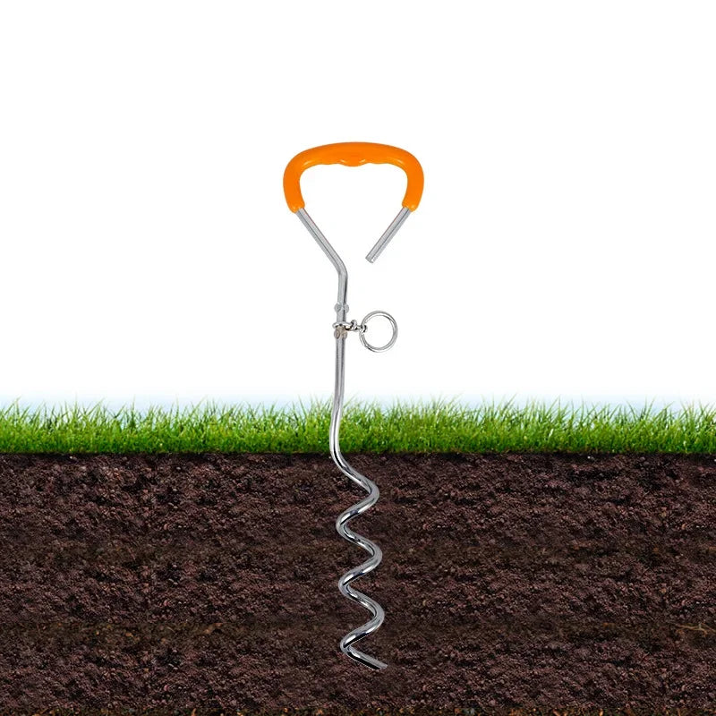 CLS Outdoor Pet Perno de acero para estaca de exterior para mascotas, cadena de alambre de acero