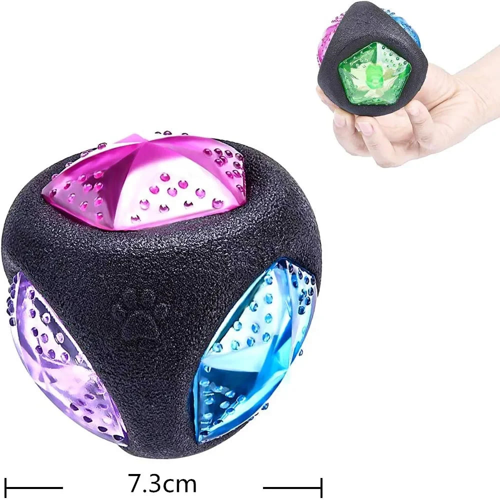 Pelotas interactivas para perros con sonido, destellos y luces LED. Juguetes masticables para perros que mastican con fuerza. Pelotas luminosas y saltarinas para cachorros.