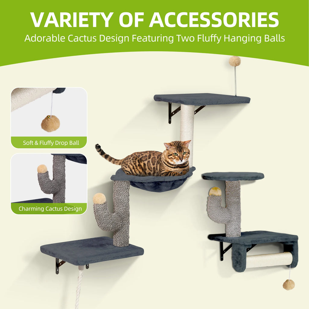 Juego de escalada de pared para gatos, de 7 piezas