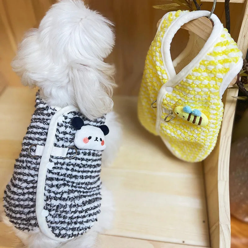 Cute Bear Duck Fleece Dog Coat Autumn Winter Puppy Clothes Pet Costume Cat Clothing Chihuahua French Bulldog Dog Vest Jacket