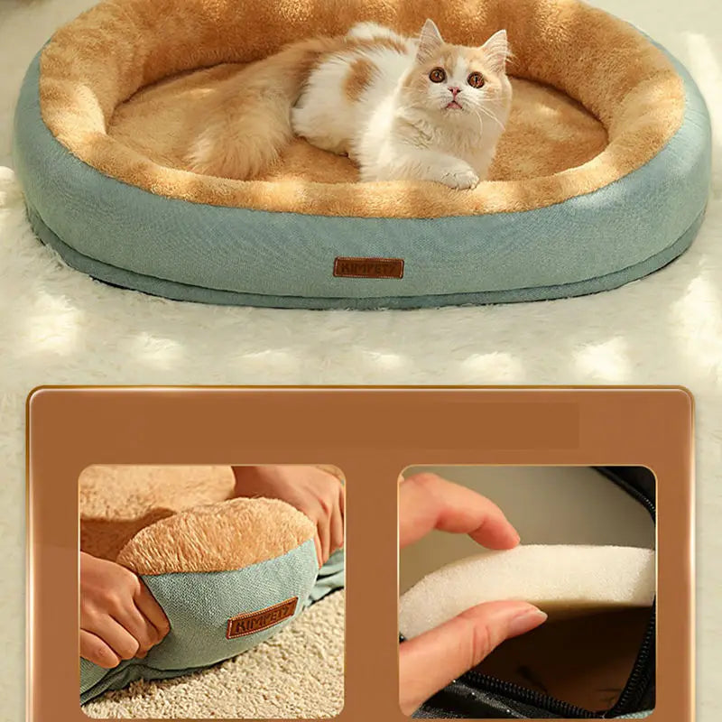 Cojín para cachorros, cama para mascotas pequeñas, cálida y lavable, ideal para el invierno. También sirve como sofá relajante para perros y gatos.