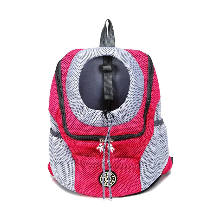Nueva mochila de viaje portátil de doble hombro, transportín para perros, bolsa frontal de malla para mascotas