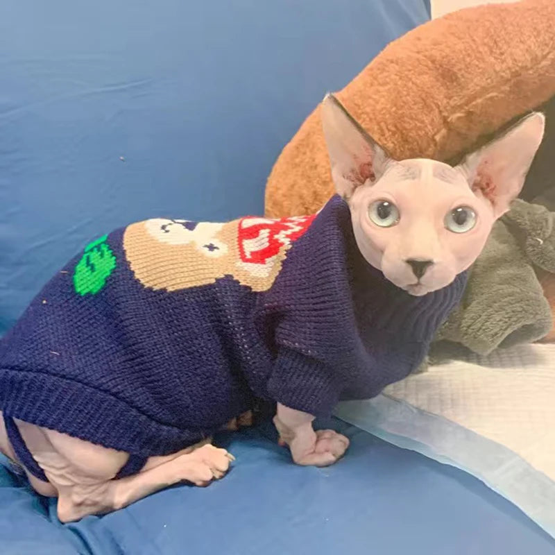 Suéter clásico para gatitos siameses, ropa de invierno cálida para mascotas, suéteres para gatos, perros y gatos Sphynx.