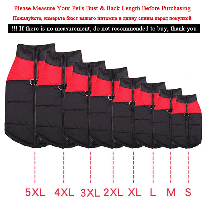 Chaleco acolchado impermeable con cremallera para perros pequeños, medianos y grandes (Pug, Chihuahua, Bulldog Francés).