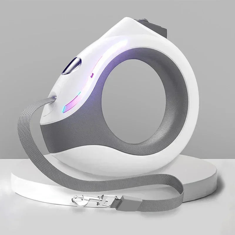 Correa luminosa y duradera de 3 m para perros, retráctil automática, de nailon, extensible, para pasear y correr cachorros.