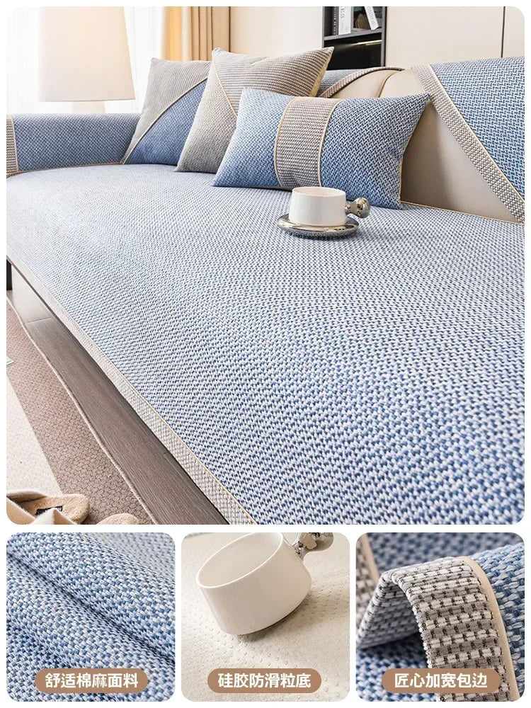 Funda de sofá de chenilla Universal Four Seasons, antiarañazos para mascotas