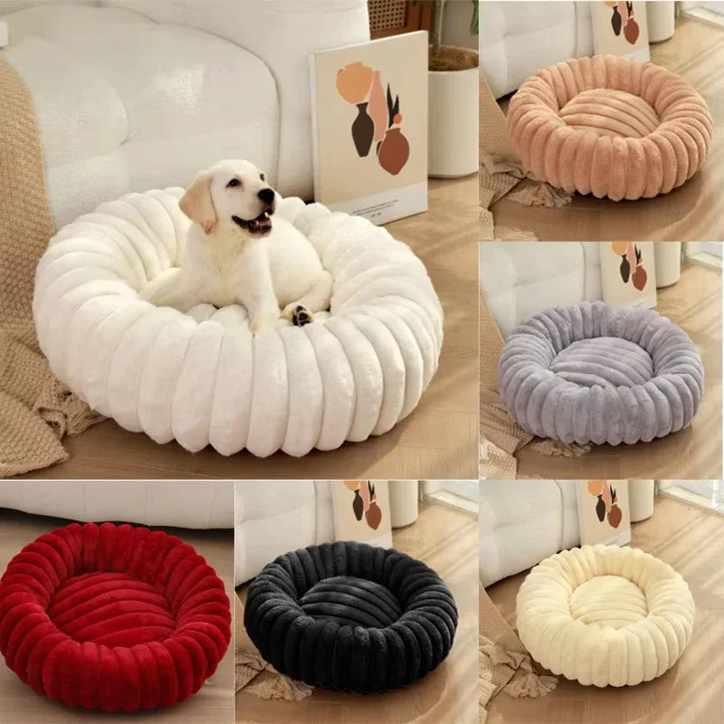 Cama redonda para mascotas de 40-70 cm, súper suave, tipo cama para gatos, casita de felpa larga para perros medianos, ideal para dormir en invierno.