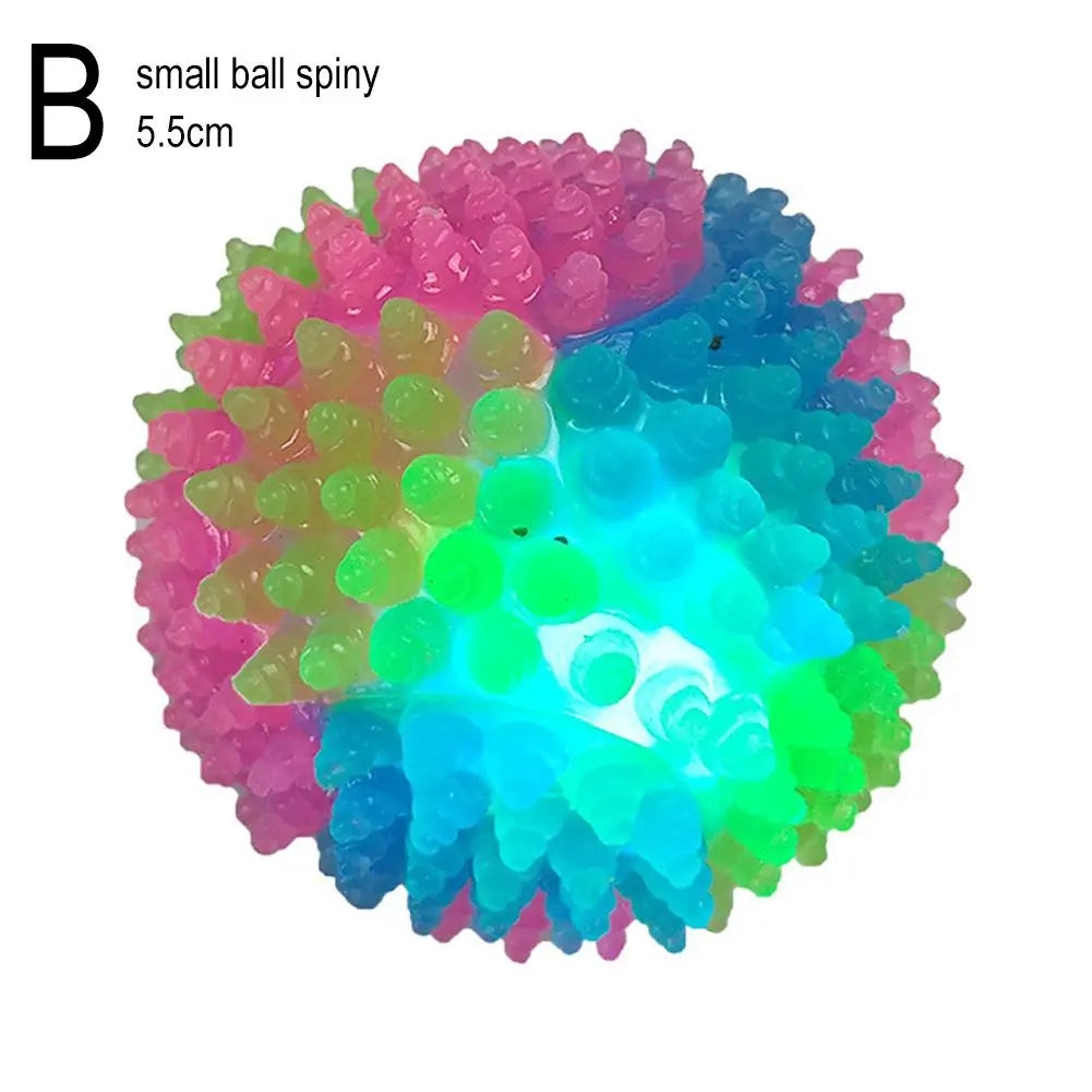 Pelota luminosa para mascotas con luces LED, forma de cachorro, elástica, intermitente, de colores, de TPR, juguete interactivo para gatos y perros pequeños.