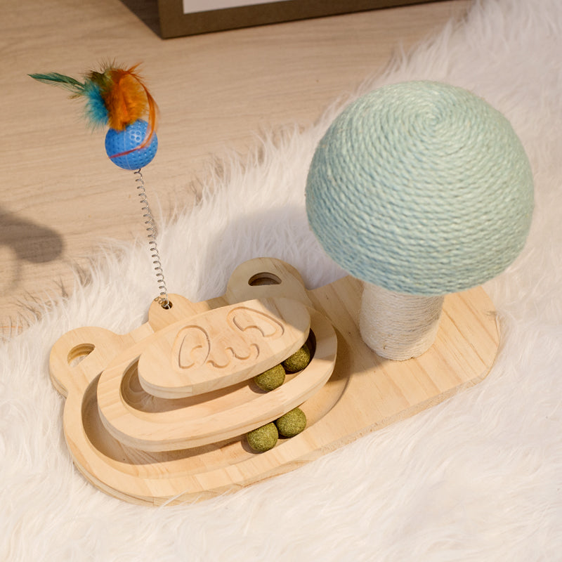 Rascador Interactivo para Gato Madera Maciza Modelos a elegir