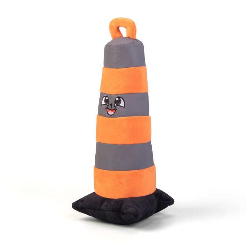 Cono Señalizacion de Carretera de Juguete Peluche para Perro Resistente a Mordeduras