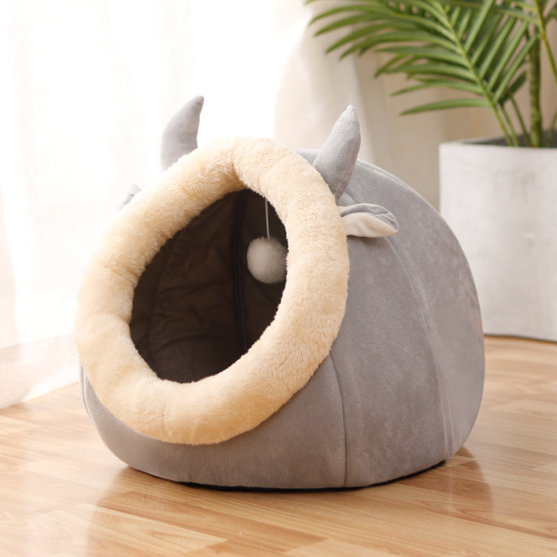 Cama Cueva para Gato, Extraíble y Lavable.