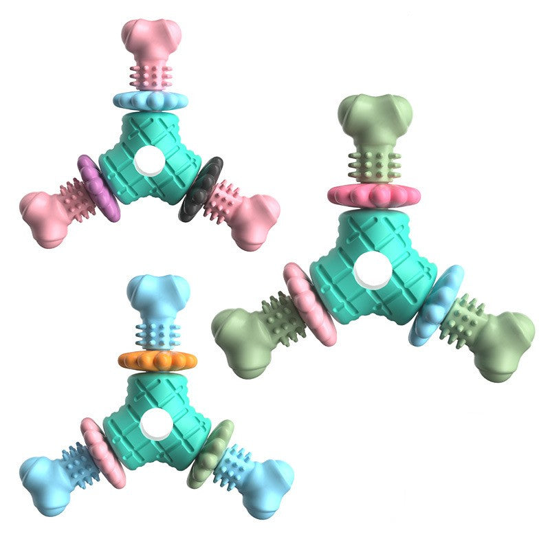 Juguete para Perro Mascota Triangle Meat TPR para Morder y Limpieza Dientes