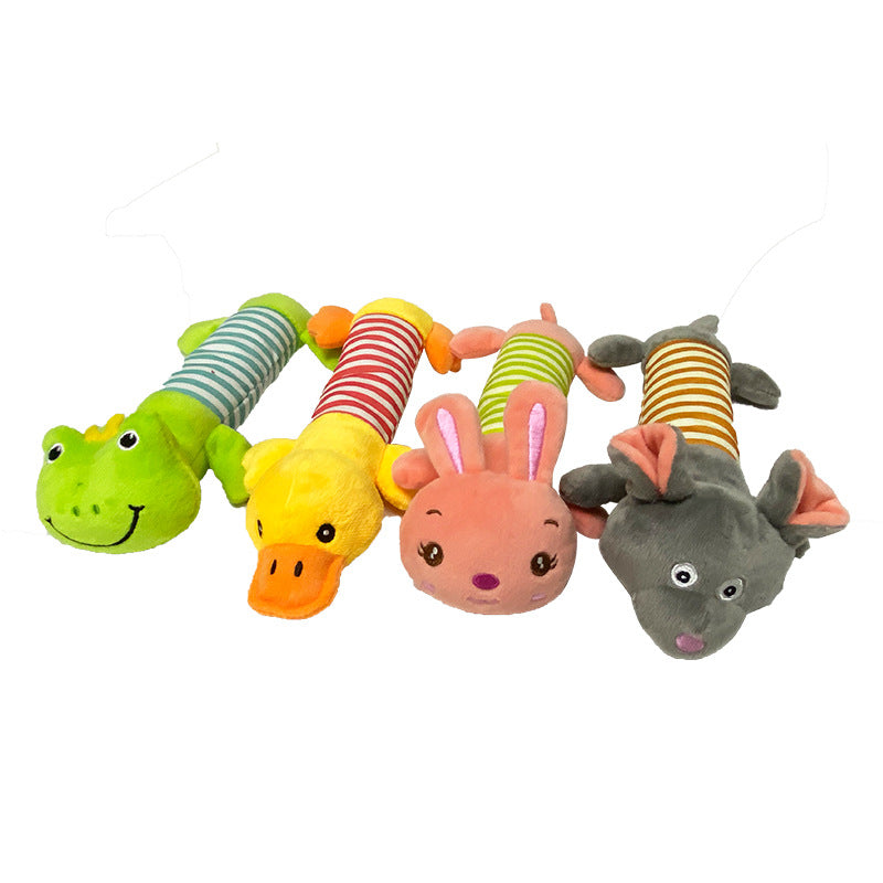Juguete de Peluche a Rayas con Sonido para Perro Resistente a Mordeduras