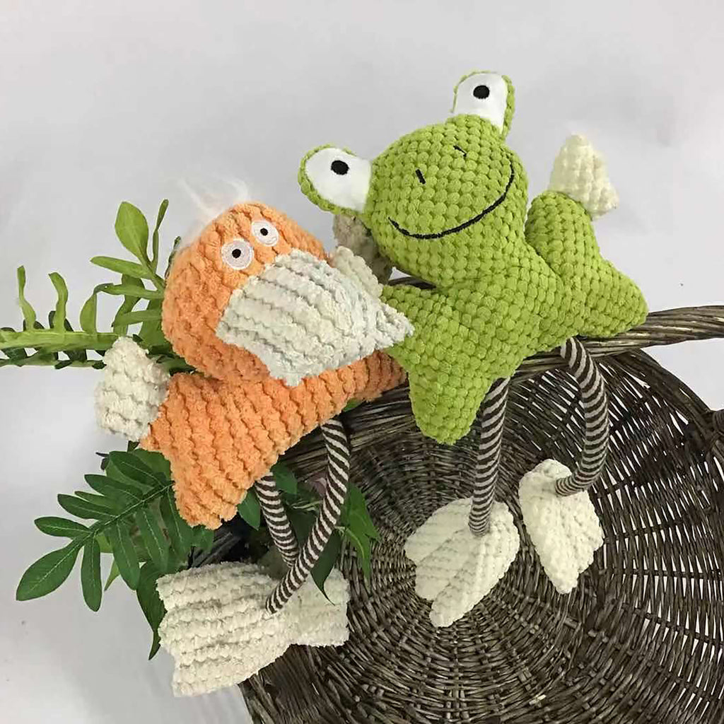 Juguete Rana Pato de Cuerda de Algodón con Sonido para Mascota Perro