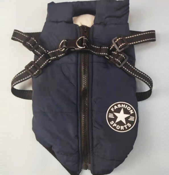 Ropa Chaqueta con Arnés Sencilla y Creativa de Otoño e Invierno para Mascota Perro