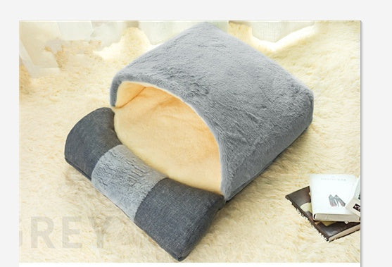 Cama Semicerrada Cuatro Estaciones para Perro Gato Mascotas