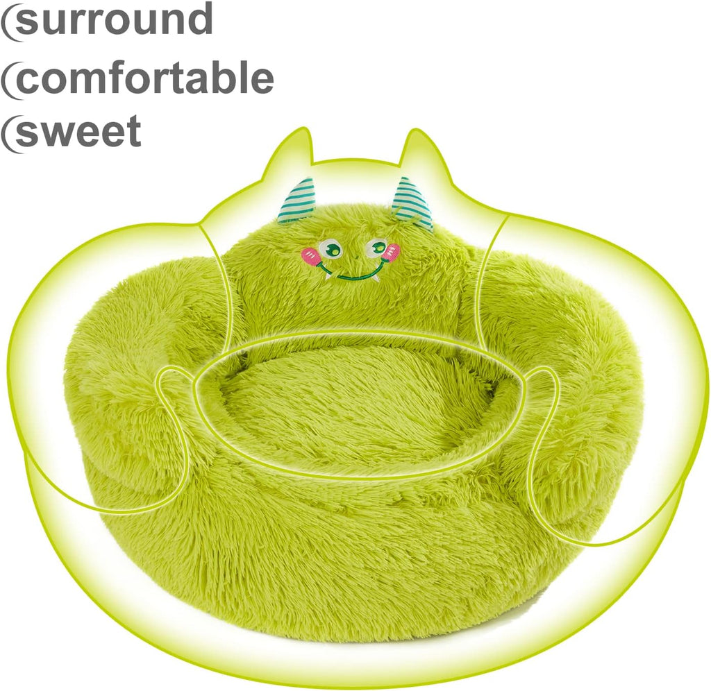 Cama Relajante para Perro y gato con Respaldo Alto y Forma de Donut.