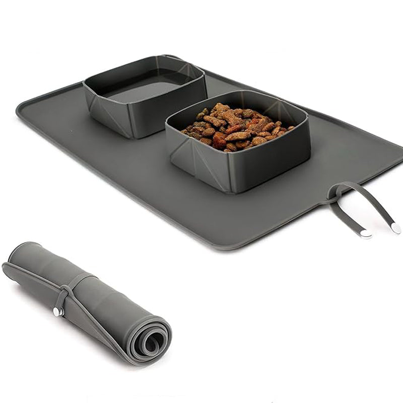Comedero Portátil para Viaje Paseo de Silicona para Perro Gato Mascotas