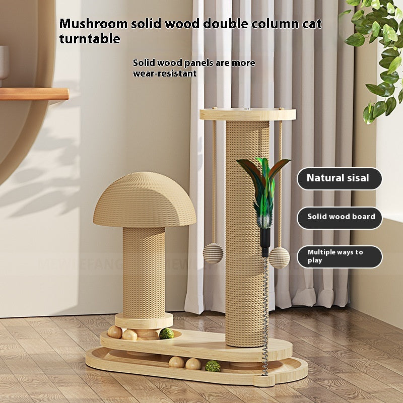 Varios Modelos de Rascador Juguete Giratorio de Madera Maciza para Gato