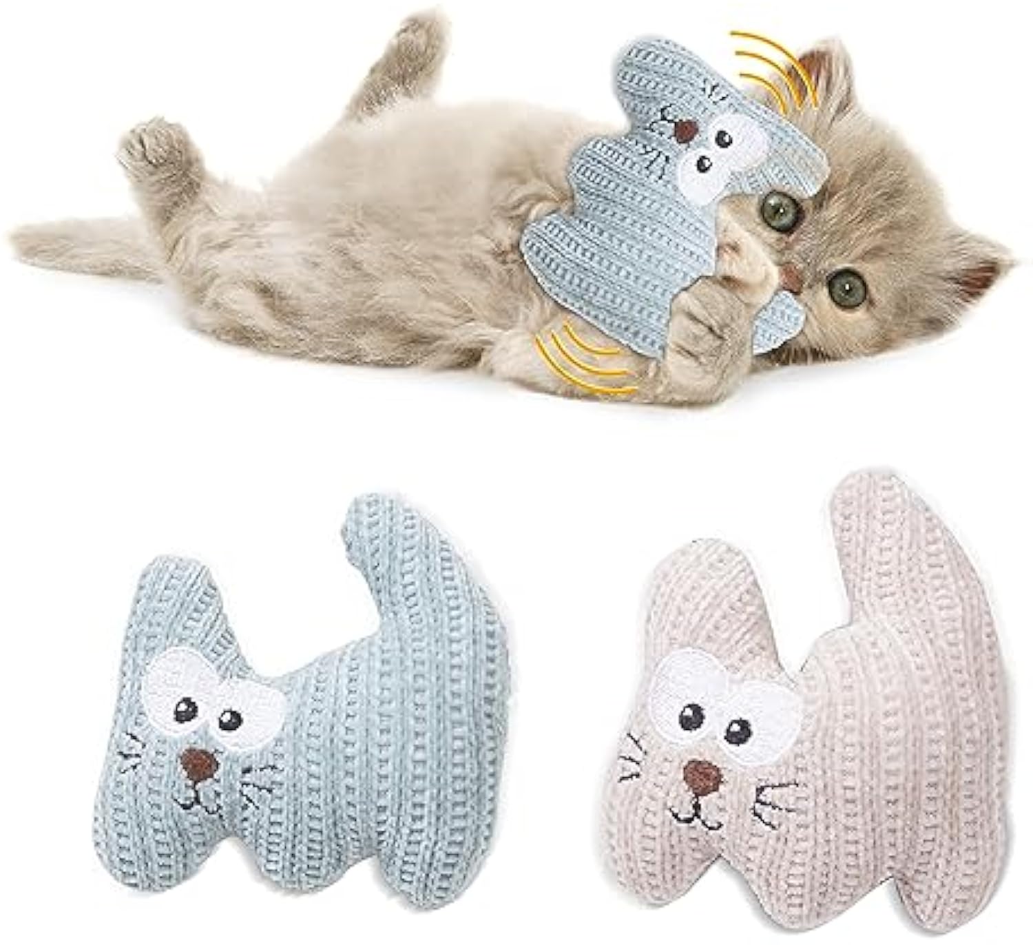 Juguete Peluche Masticable de Hierba Gatera y Sonido para Gato.