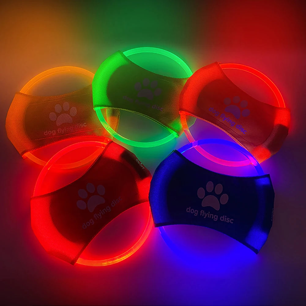 Disco Volador para Perro con Luz LED Brillante, Juguete Interactivo de Entrenamiento.