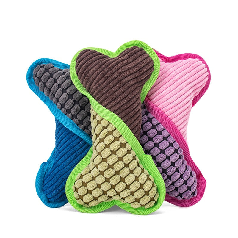 Juguete Hueso de Peluche con Sonido para Perro y Gato