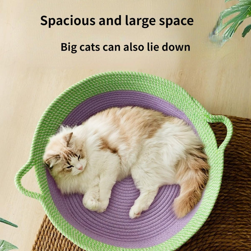 Cama Rascadora Redonda de Cuerda de Algodon Tejida para Gato