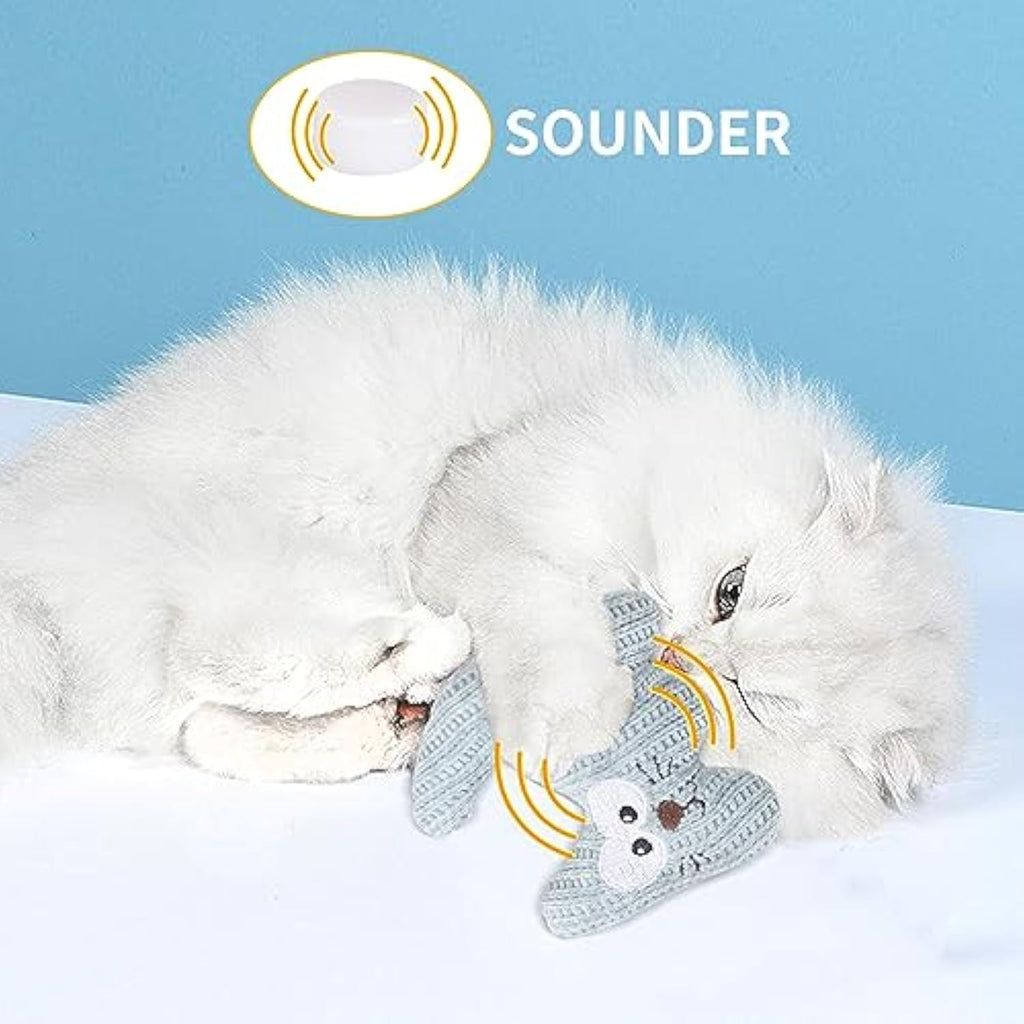 Juguete Peluche Masticable de Hierba Gatera y Sonido para Gato.