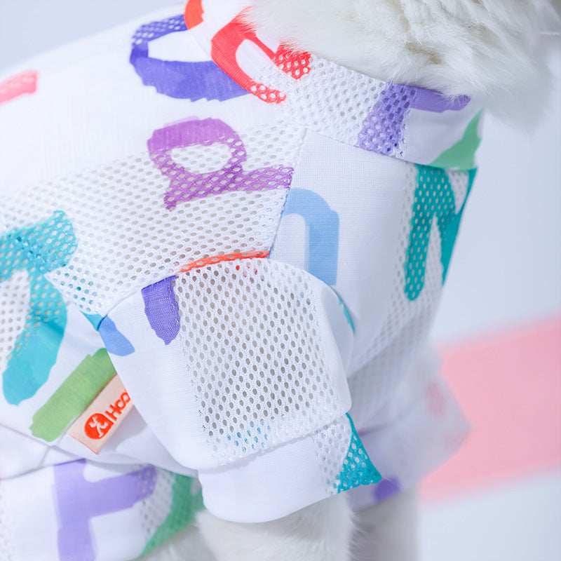 Ropa para Gato Bonito Chaleco Letras de Colores