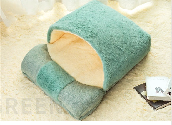 Cama Semicerrada Cuatro Estaciones para Perro Gato Mascotas